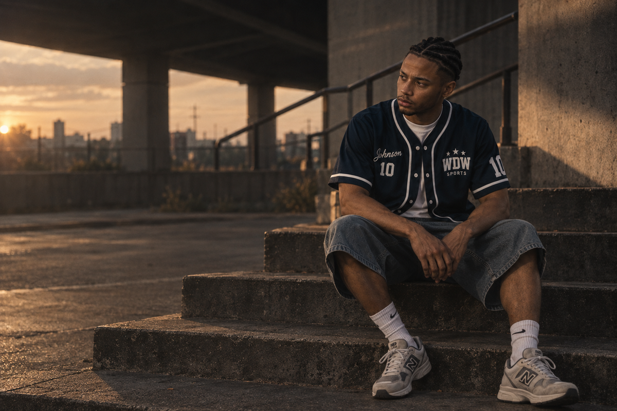 How to style an oversized baseball jersey, streetwear outfit
