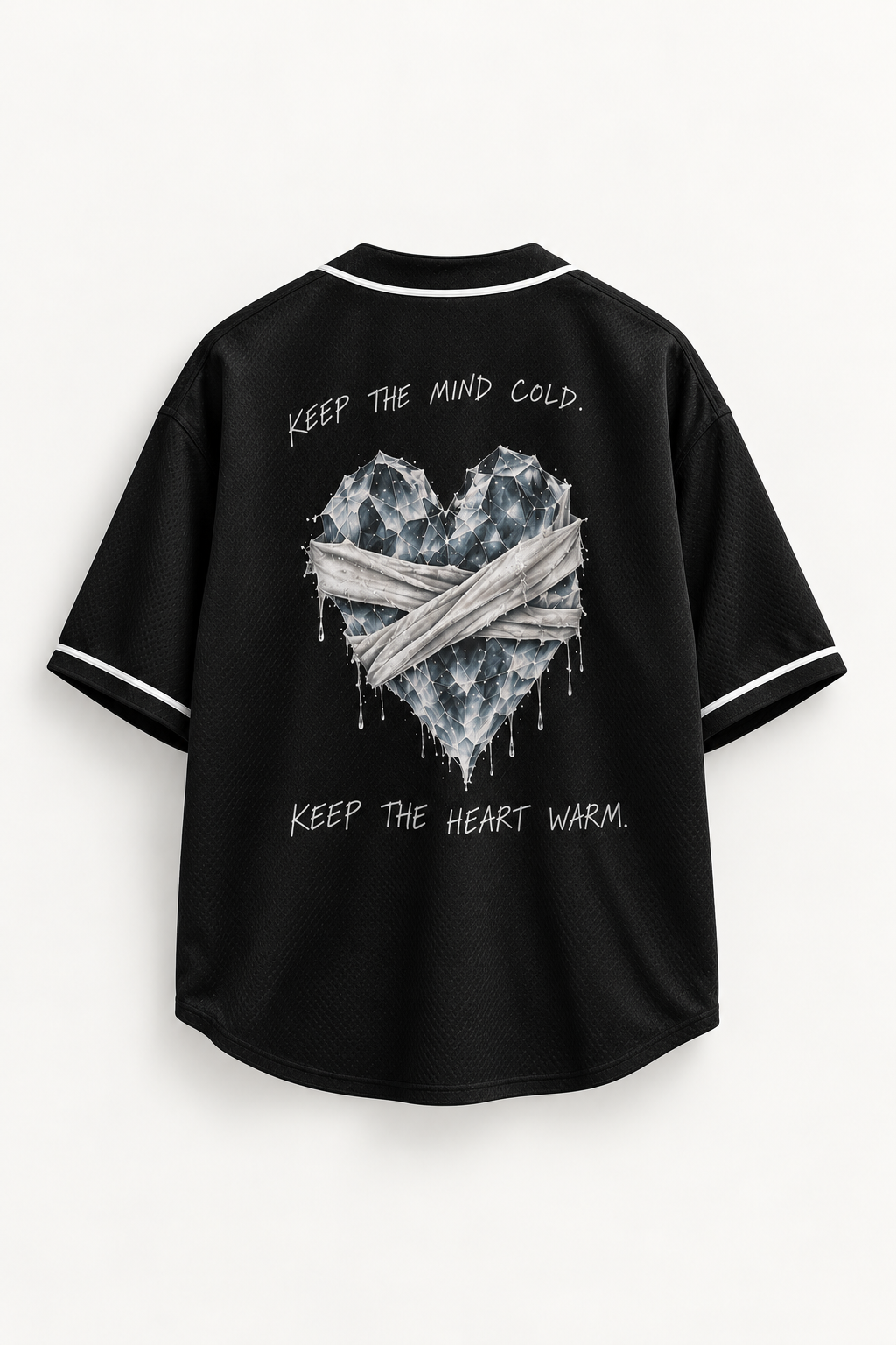 DUSKWATER Keep The Mind Cold black mesh baseball jersey
