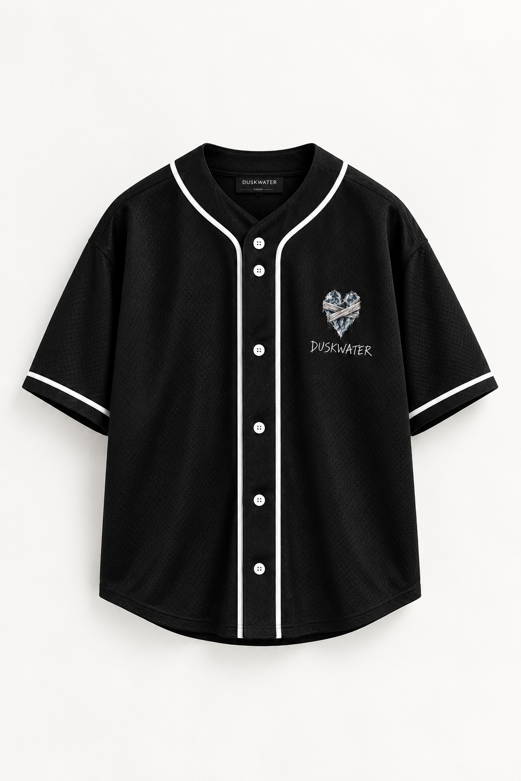 DUSKWATER Keep The Mind Cold black mesh baseball jersey