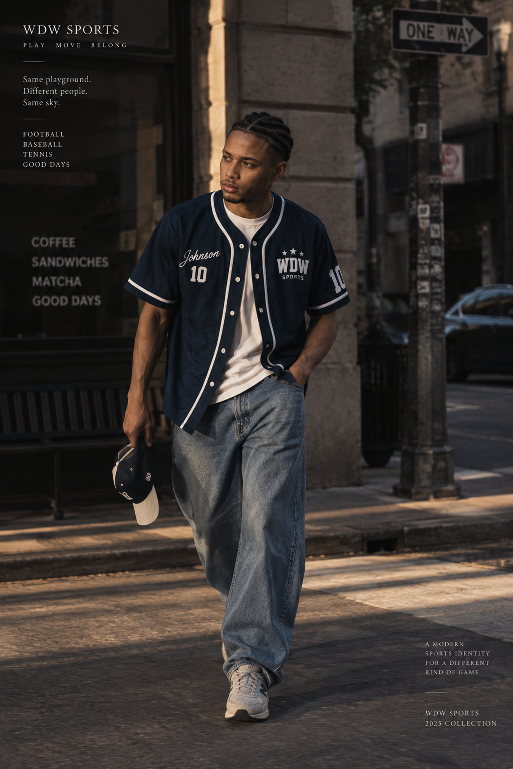 DUSKWATER Love Game navy button-up baseball jersey with custom name and number