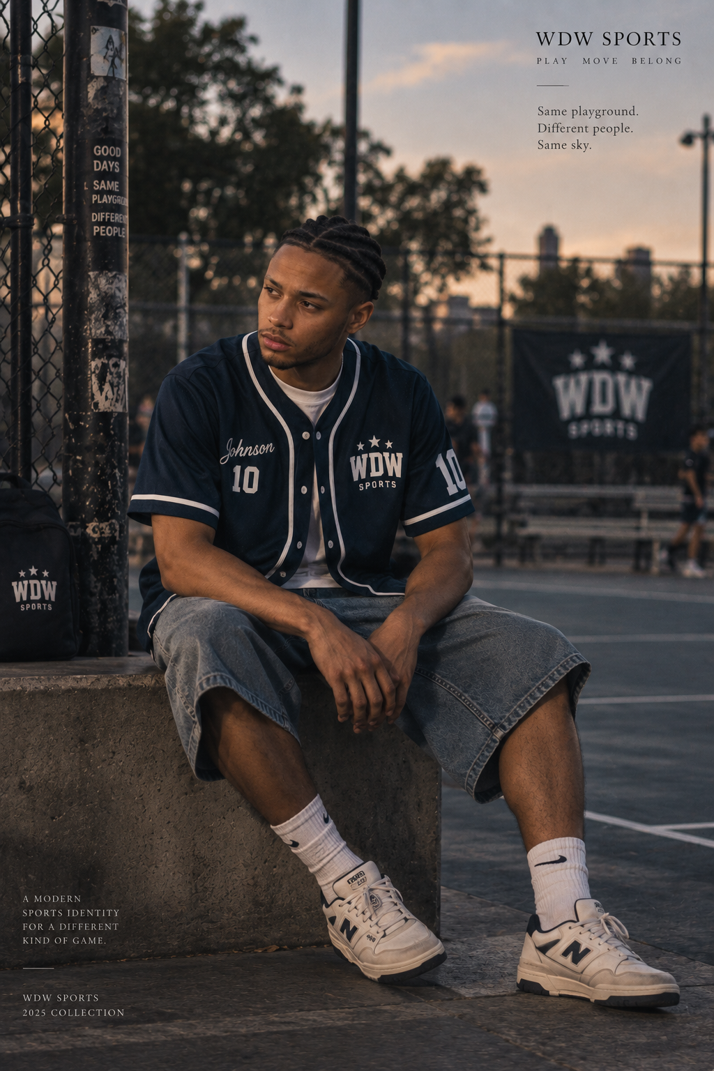 DUSKWATER Love Game navy button-up baseball jersey with custom name and number
