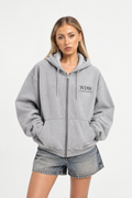 DUSKWATER Memories grey full-zip hoodie, oversized fit