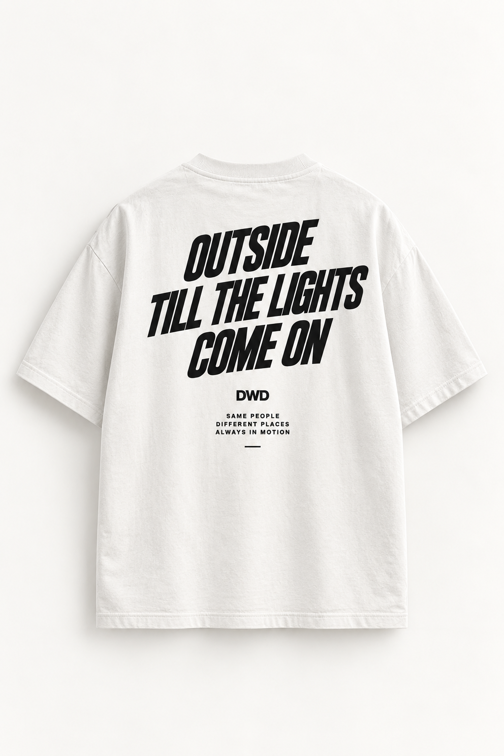 DUSKWATER Outside Till The Lights Come On oversized graphic tee with bold back print