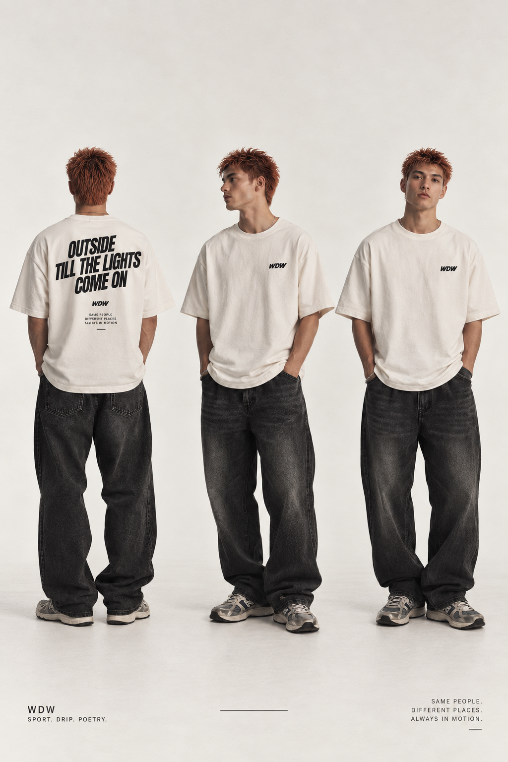 DUSKWATER Outside Till The Lights Come On oversized graphic tee with bold back print