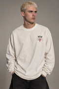 DUSKWATER Thug Song oversized long-sleeve tee in washed cream