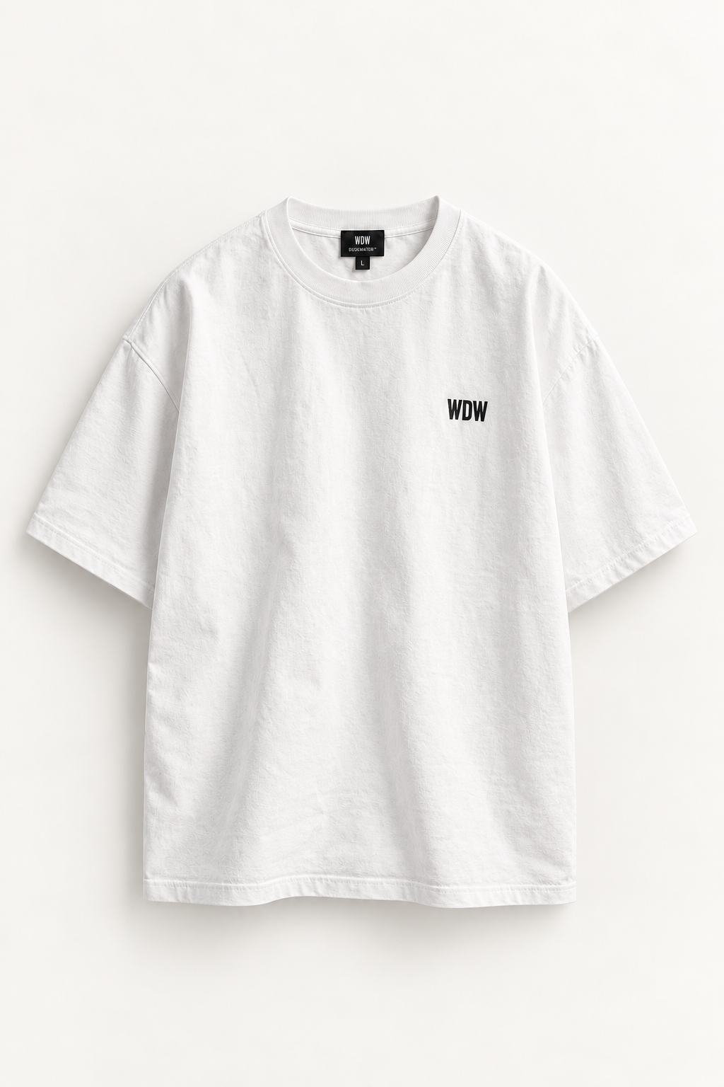 DUSKWATER Too Many Men Get Scarred oversized graphic tee with statement back print