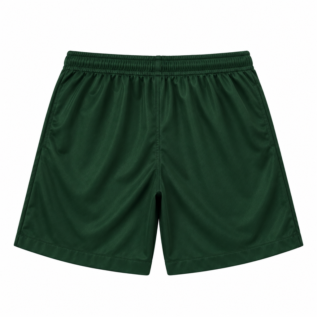DUSKWATER WDW sport shorts in forest green with embroidered star logo