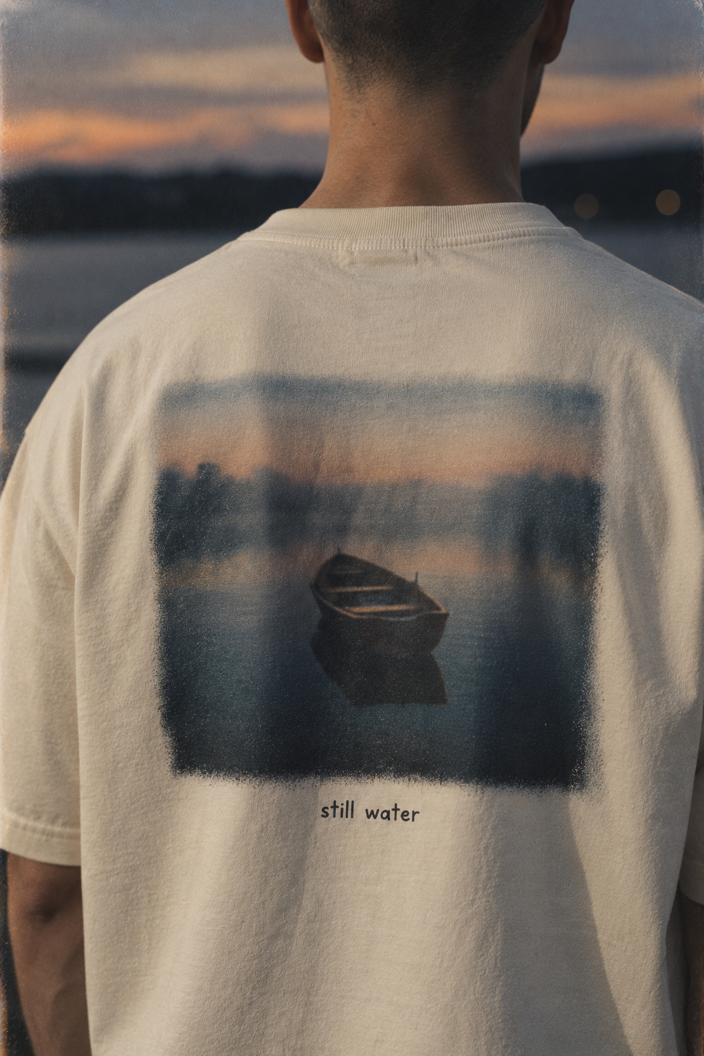 DUSKWATER Came For The Peace oversized graphic tee in washed ivory heavyweight cotton